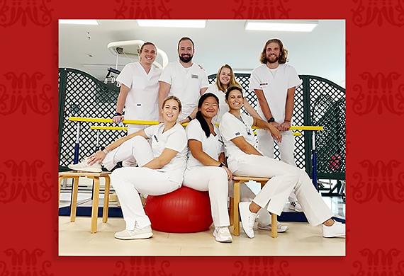 Image of doctor of physical therapy students in clinical rotations.
